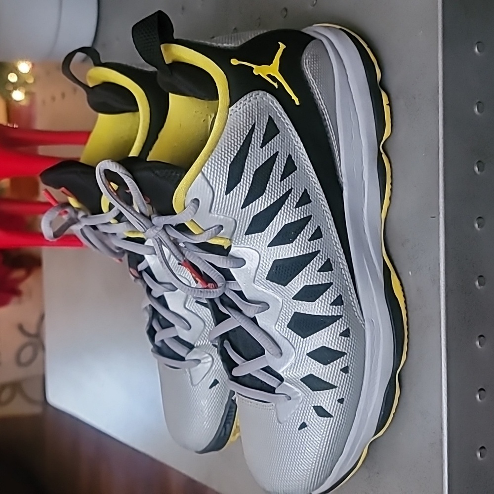 Air Jordan Gray and Yellow Sneakers